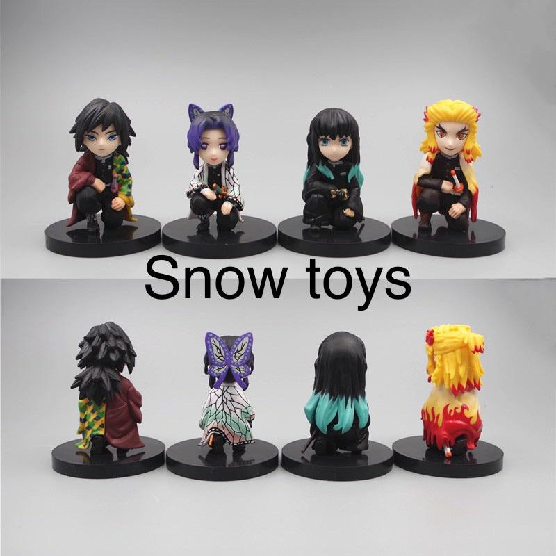 Mô hình Kimetsu No Yaiba - Mô hình thanh gươm diệt quỷ - Set 4 trụ cột Tokitou Giyuu Shinobu Rengoku - Cao 6,5cm