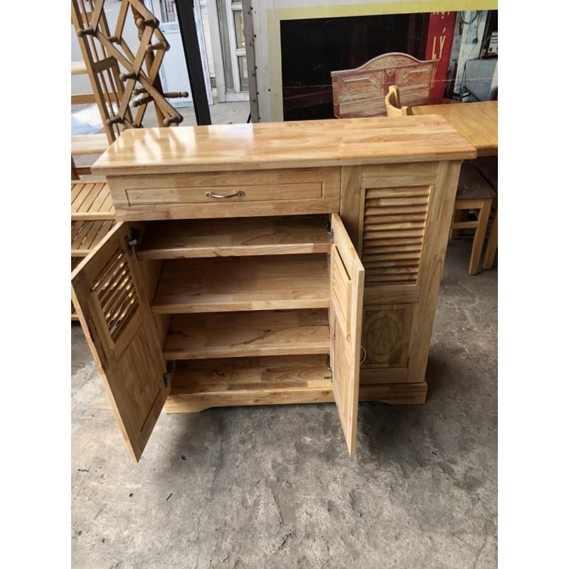 Tủ Giày Gỗ Cao Su Ghép ( Ngang 1M )