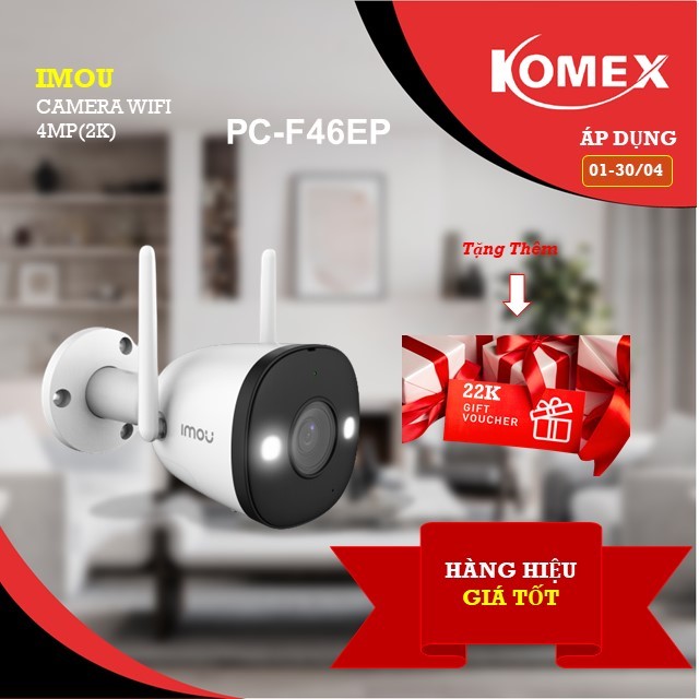 Camera Wifi ngoài trời Imou Bullet 2 IPC-F46FP - Hàng Chính Hãng