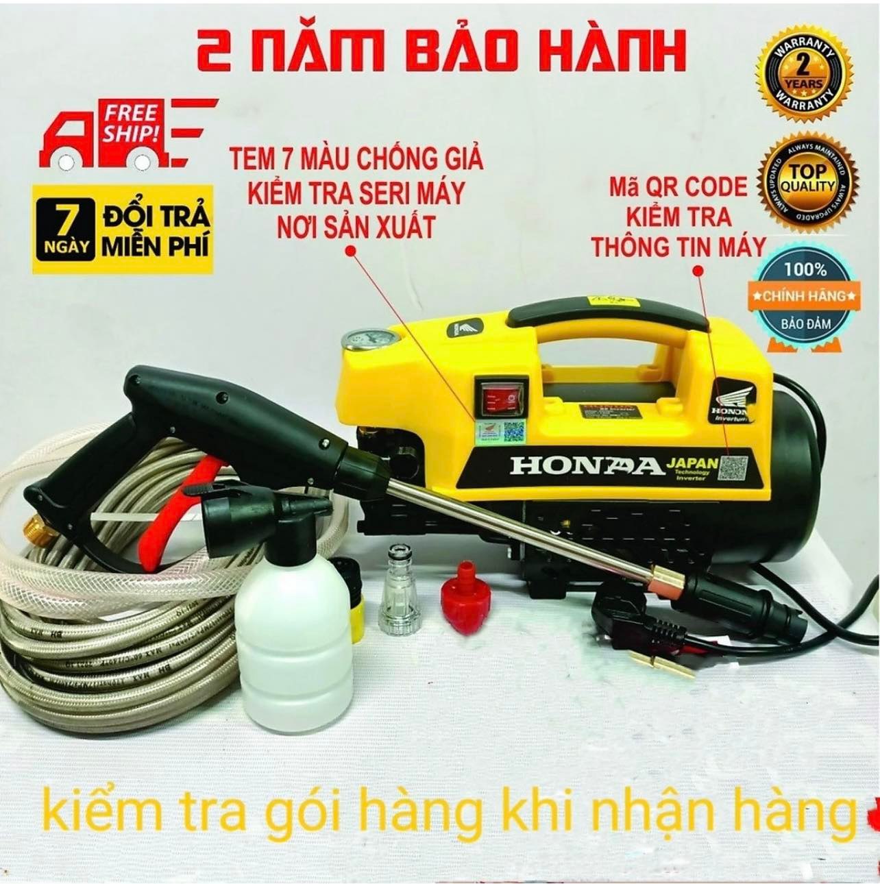 Máy rửa xe Hon.Da S6 có mã QR Code và tem chống hàng giả