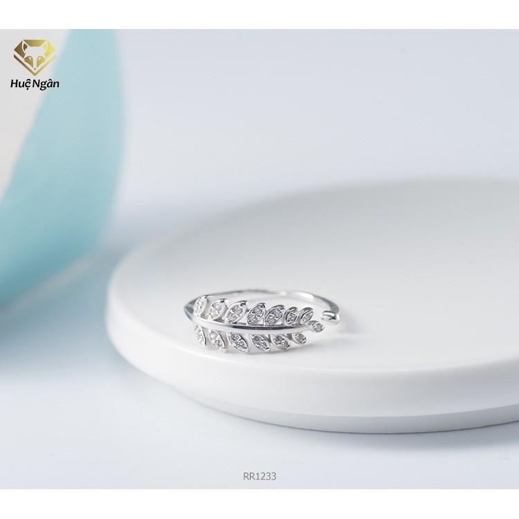Nhẫn bạc 925 Huệ Ngân - Lá ô liu xinh xắn RR1233
