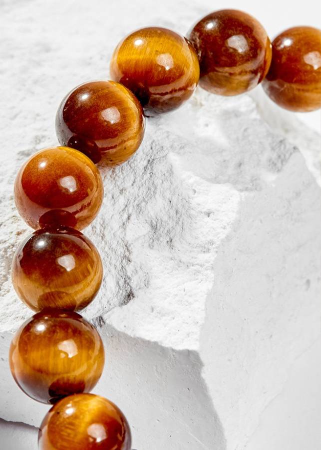 Vòng Tay Phong Thủy Đá Mắt Hổ Vàng Nâu Phối Charm Tuổi Thìn Bạc Mạ Vàng 24K Mệnh Thổ, Kim Ngọc Quý Gemstones
