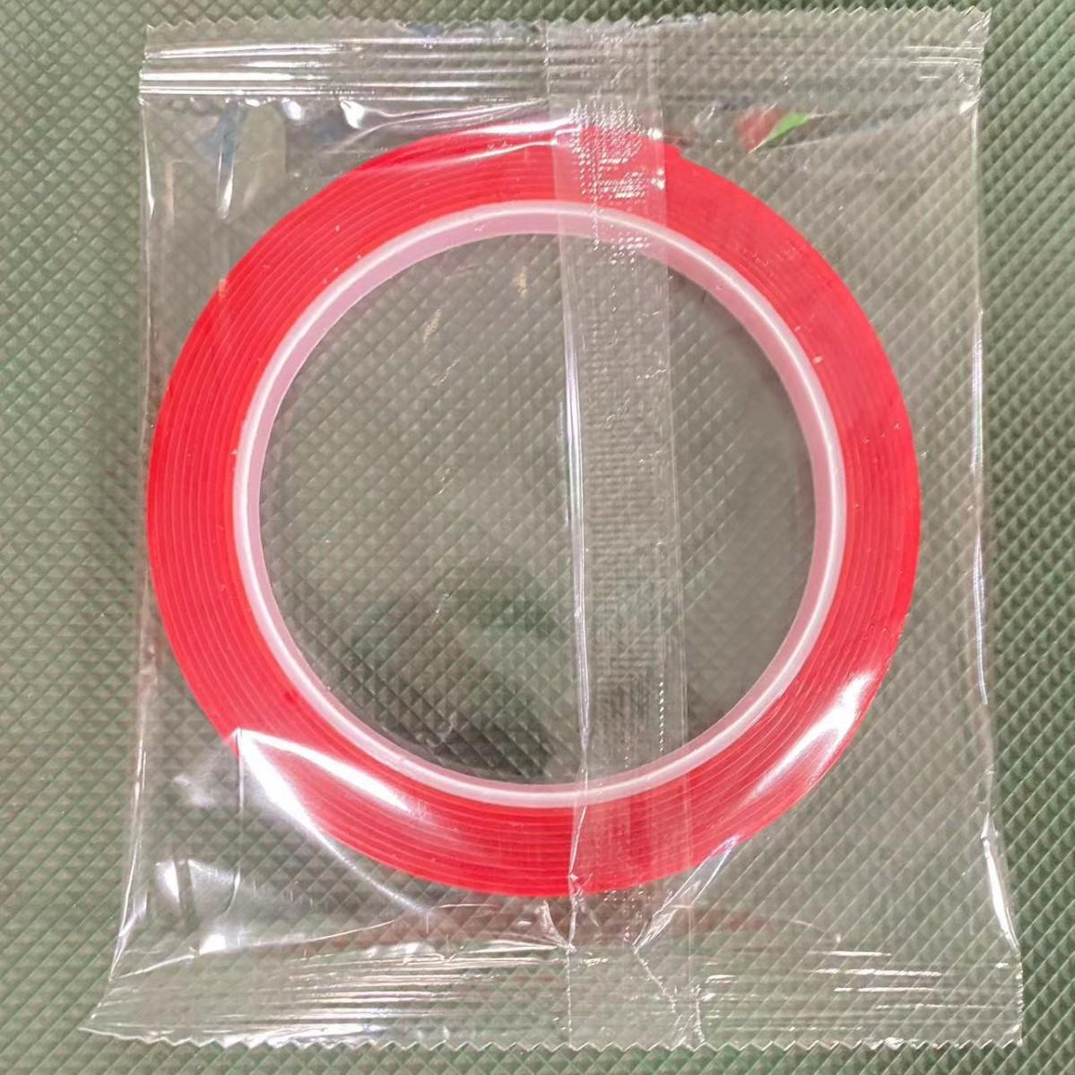 Băng keo đỏ 2 mặt 8mm trong suốt dán nailbox, băng dính tạo fan mi, đính mẫu móng siêu chắc làm nail