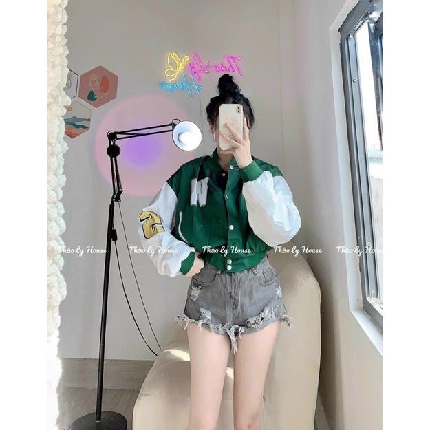 Áo khoác lửng croptop bóng chày dù 2 lớp in chữ không nón bomber unisex ulzzang nam nữ