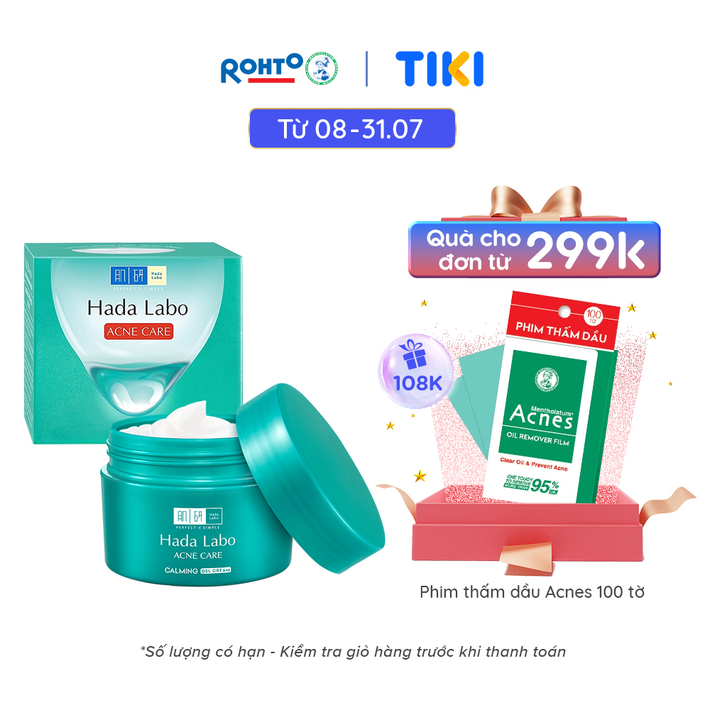 Kem dưỡng ẩm cho da mụn, nhạy cảm Hada Labo dạng gel Acne Care Calming Gel Cream 50g