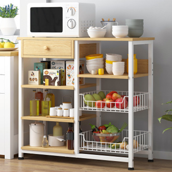 Kệ bếp Gỗ MDF Cao Cấp đa năng hai khoang 4 tầng hiện đại Tiện lợi - Kệ lò vi sóng Kệ tủ đựng đồ nhà bếp sang trọng MGK005 Giao màu ngẫu nhiên