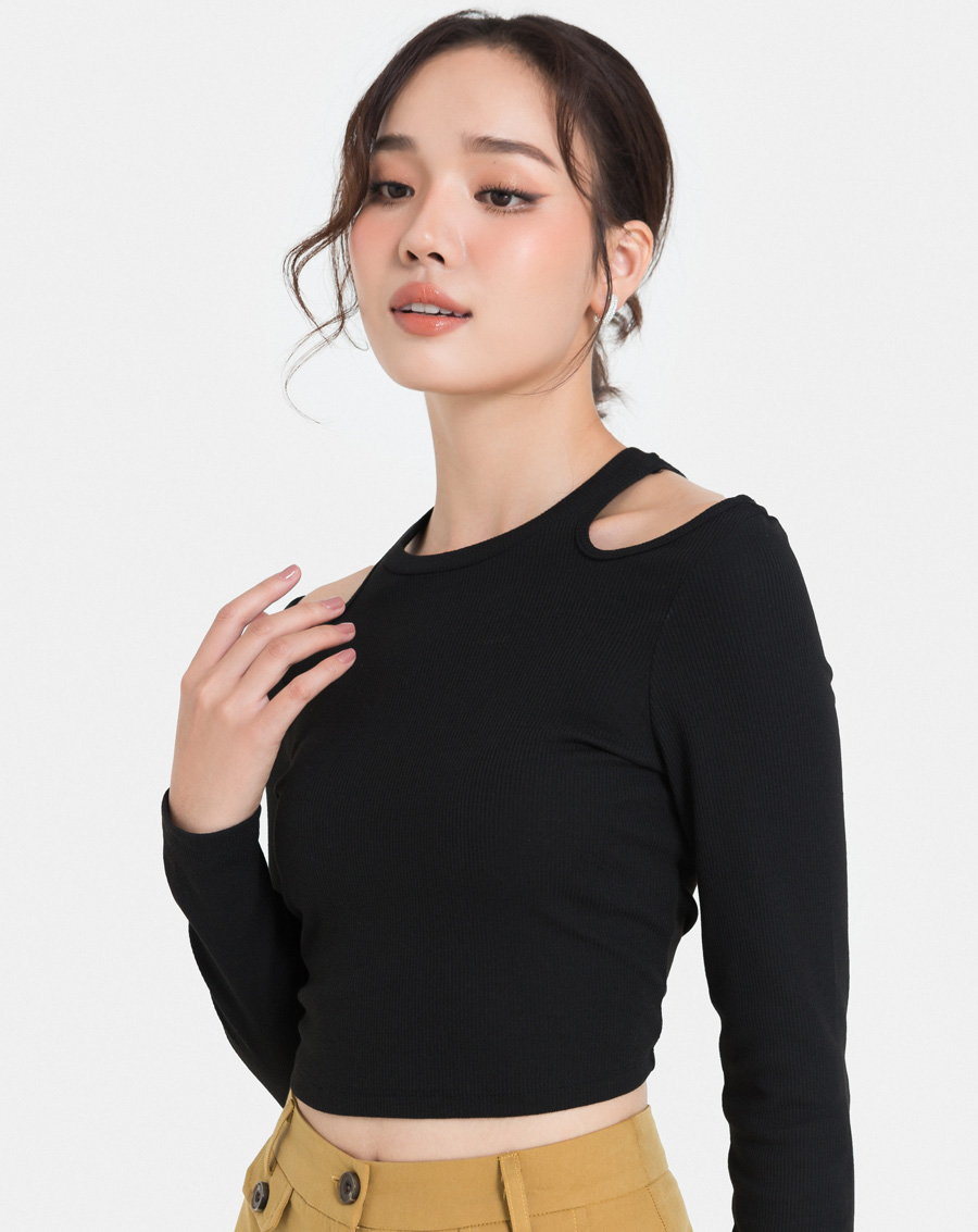 Áo Thun Nữ Thời Trang JUNO Dáng Ôm Cutout Vai JNATH001