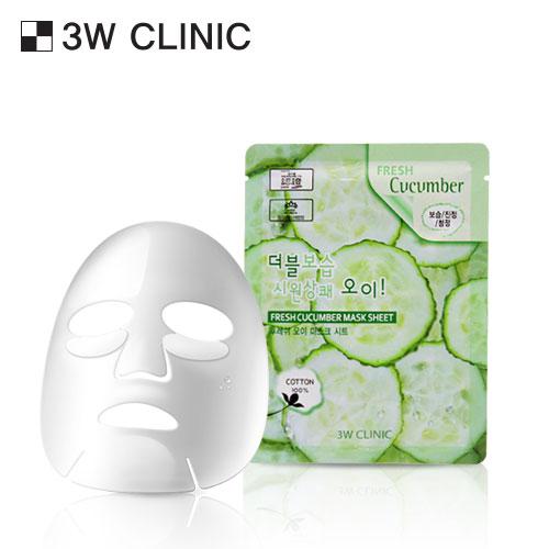 Mặt nạ chiết xuất từ dưa leo 3W CLINIC FRESH CUCUMBER MASK SHEET 10 miếng/hộp