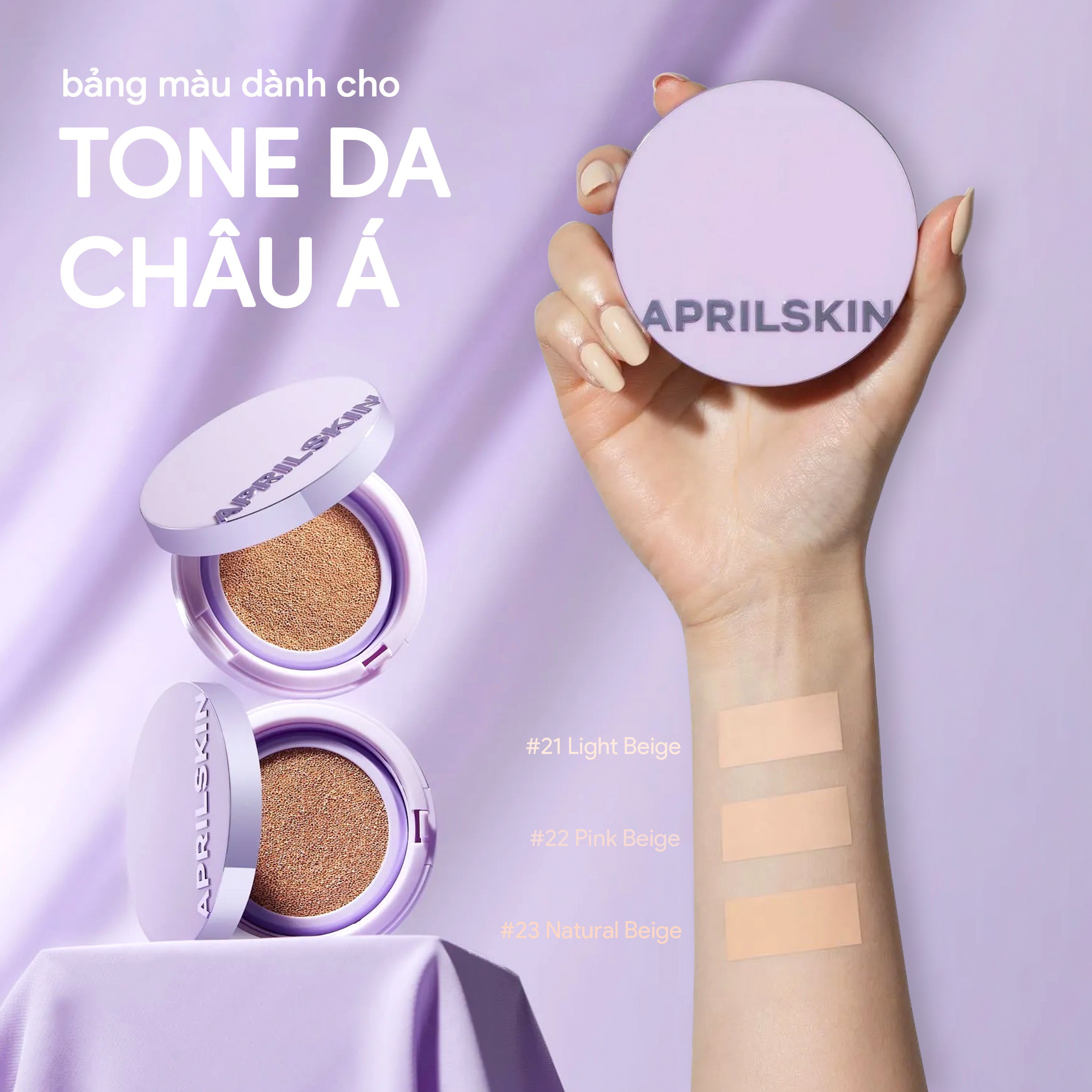 [Có Tặng kèm lõi] Phấn Nước Lâu Trôi, Mịn Lì, Che Phủ Hiệu Quả Aprilskin 15g x2