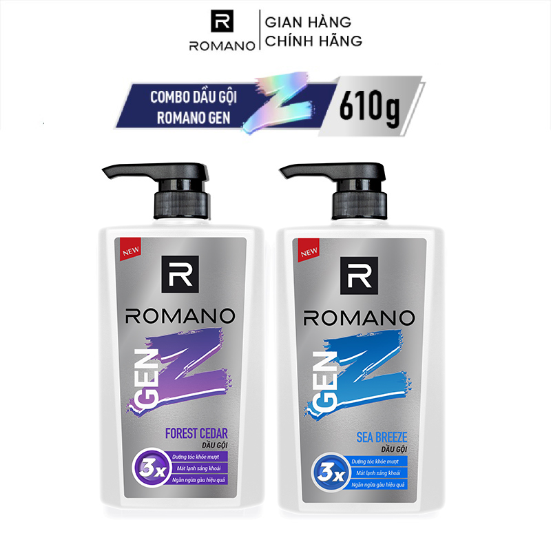 Combo 2 Dầu Gội Romano GEN Z FOREST CEDAR & SEA BREEZE 610G