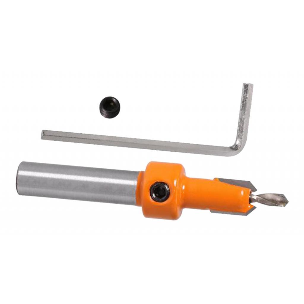 2Pcs Countersink - 8mm Shank Woodworking Chamfer Counter Bit with Key