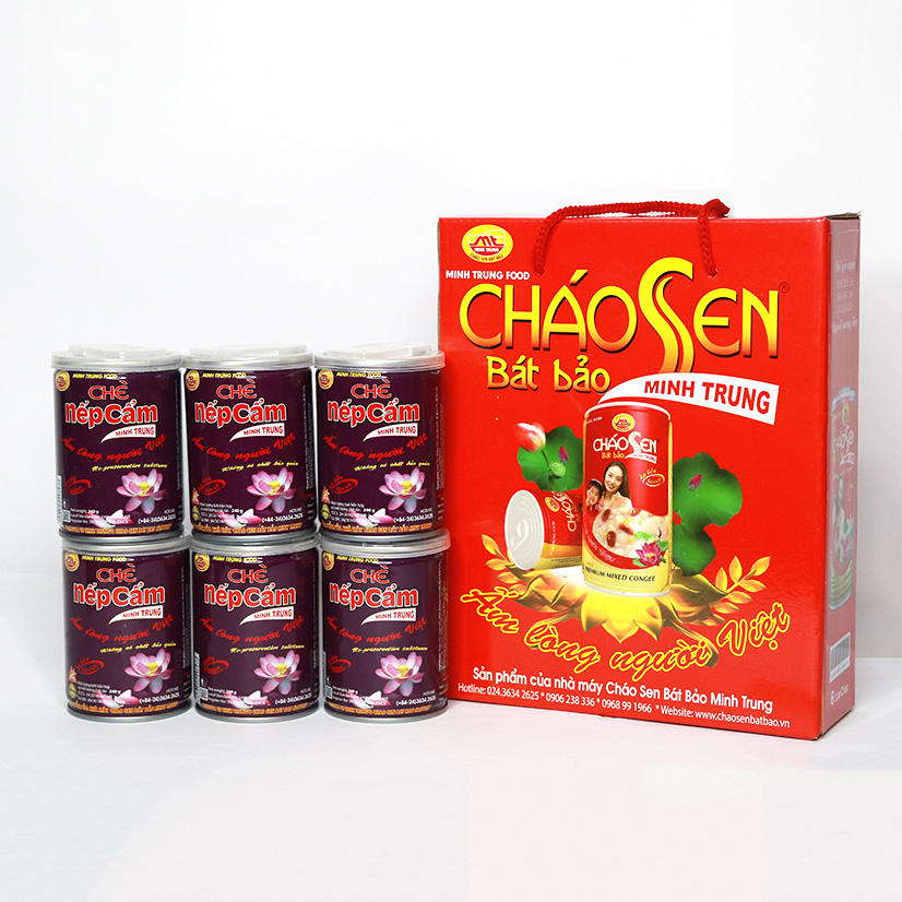 Chè Nếp Cẩm Minh Trung lốc 3 lon - CHENEPCAM 3