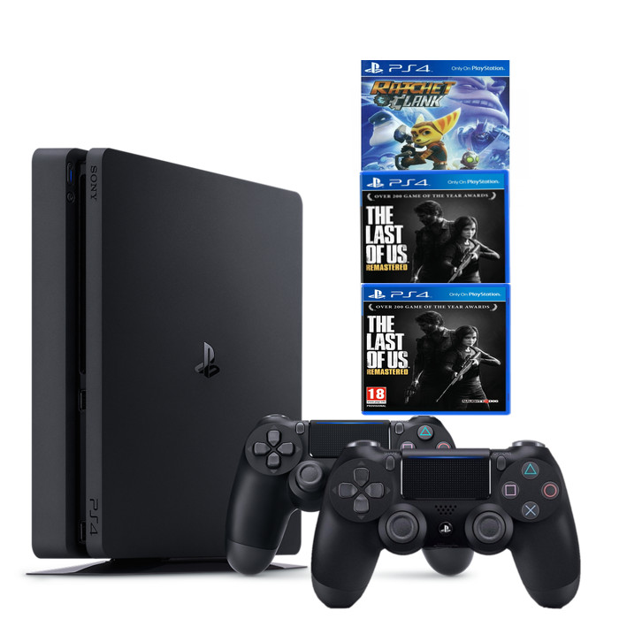 Combo Máy Chơi Game Ps4 Slim 1tb Model2218b Kèm 3 Game Uncharted 4 ,The Last Of Us ,Ratchet &amp;amp; Clank + 2 Tay Cầm  - Chính Hãng Sony Việt Nam