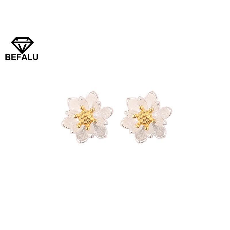 Khuyên Tai Nữ Bạc 925 Hình Bông Hoa BEFALU - BT36