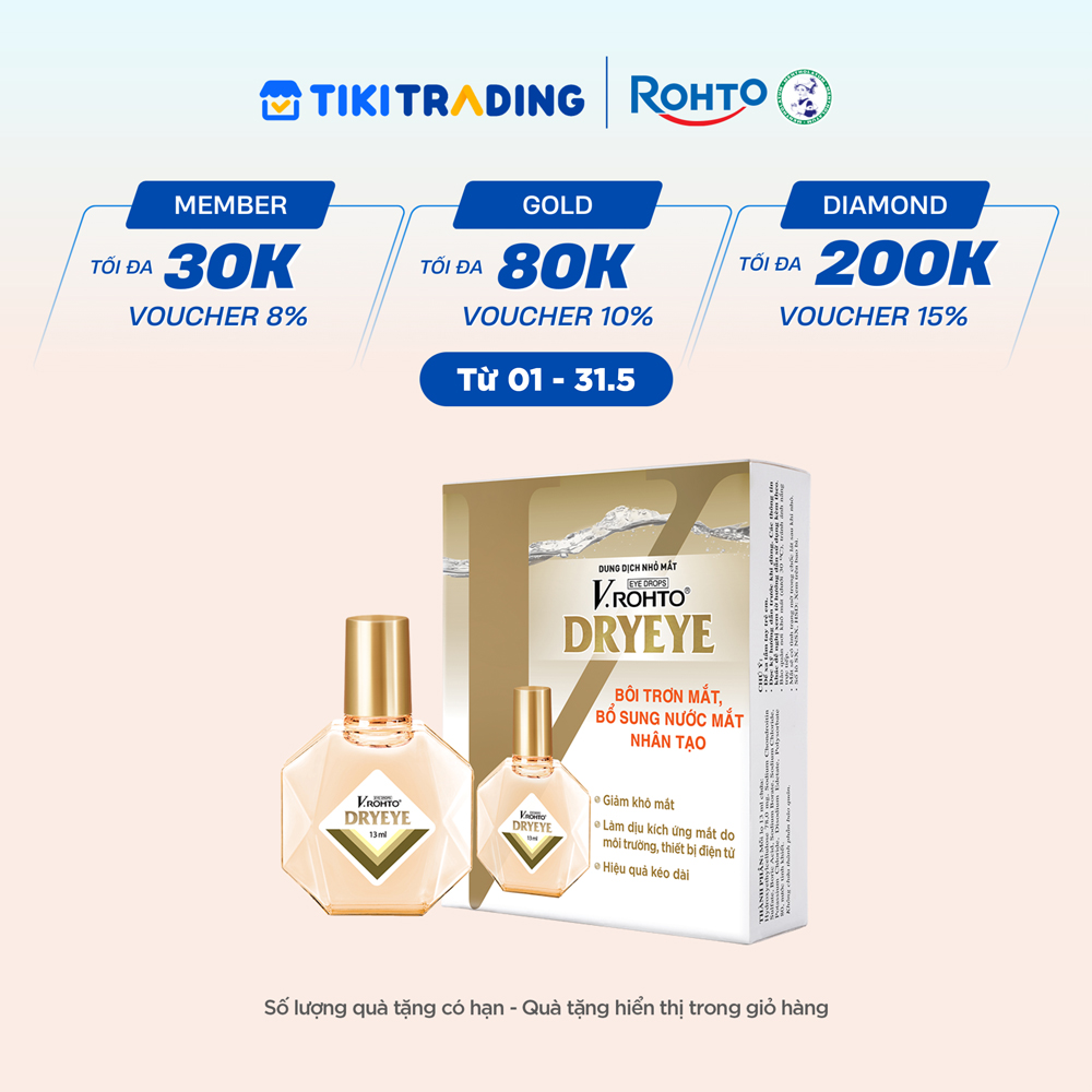 Nước nhỏ mắt cấp ẩm & bổ sung nước mắt nhân tạo V.Rohto DryEye 13ml
