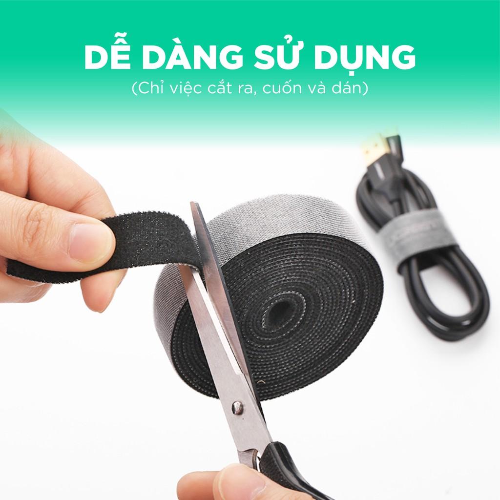 Dây dán Velcro tiện dụng đa năng màu xám dài 1-5m UGREEN LP124 - Hàng Chính Hãng