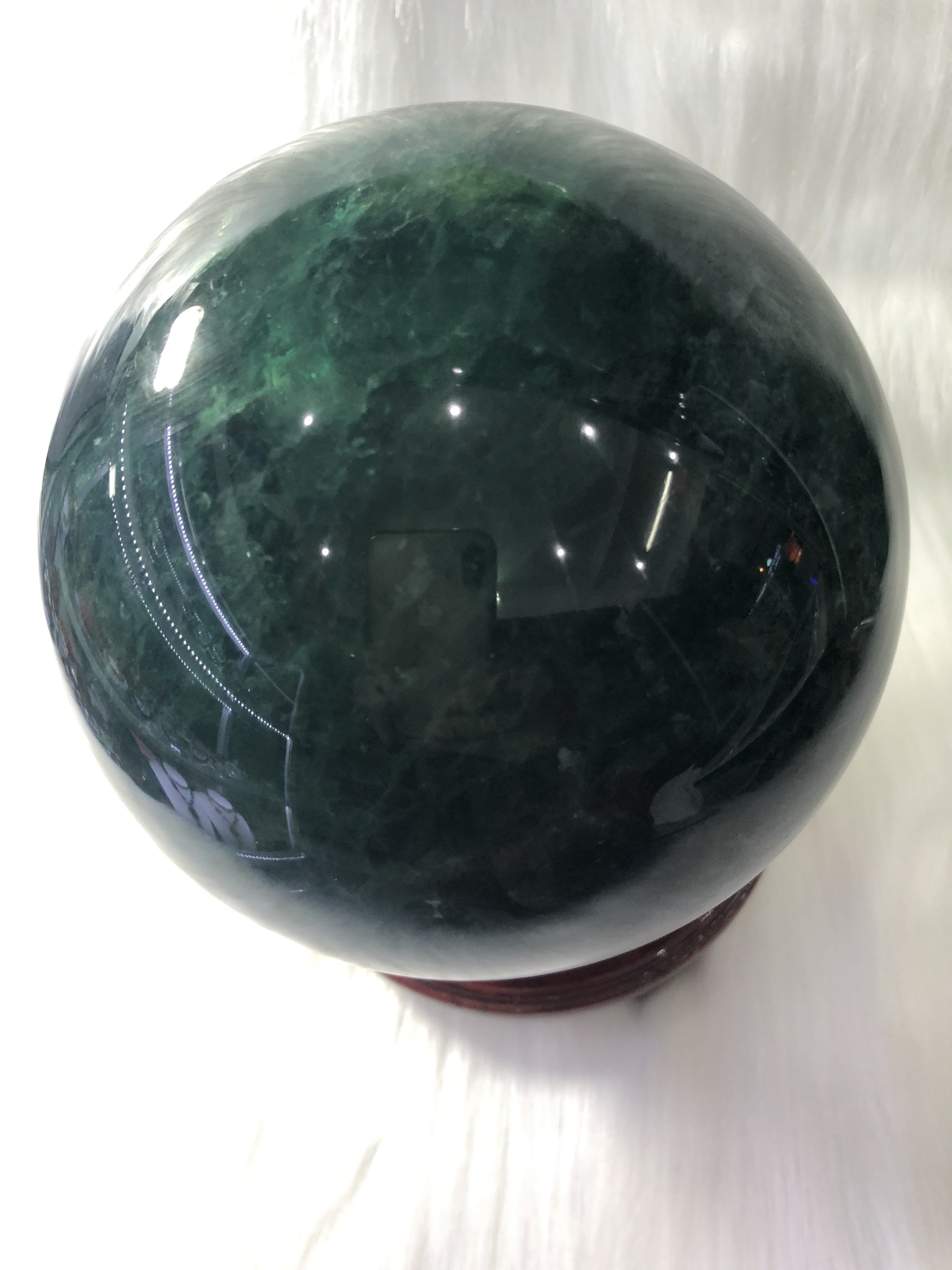 Quả cầu đá Thạch Anh Fluorit xanh lục 3,1kg - 11,6cm (tặng đế)