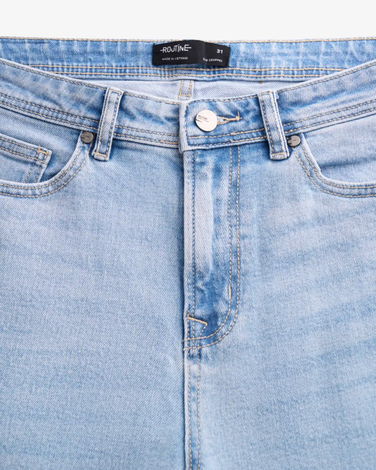 Quần denim nam dài xanh nhạt slim cropped - ROUTINE 10S25DPA005