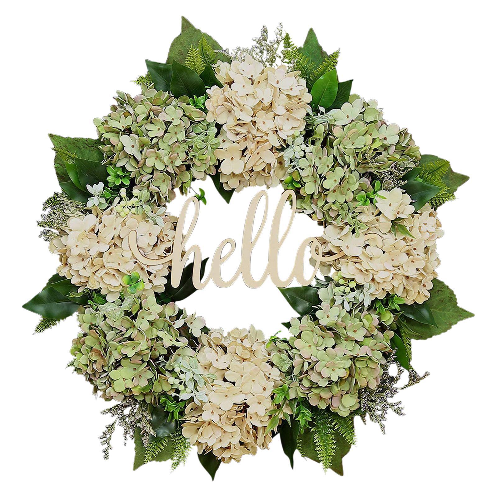 Front Door Wreath Hydrangea Flower Blossom Wreaths for Decor Housewarming