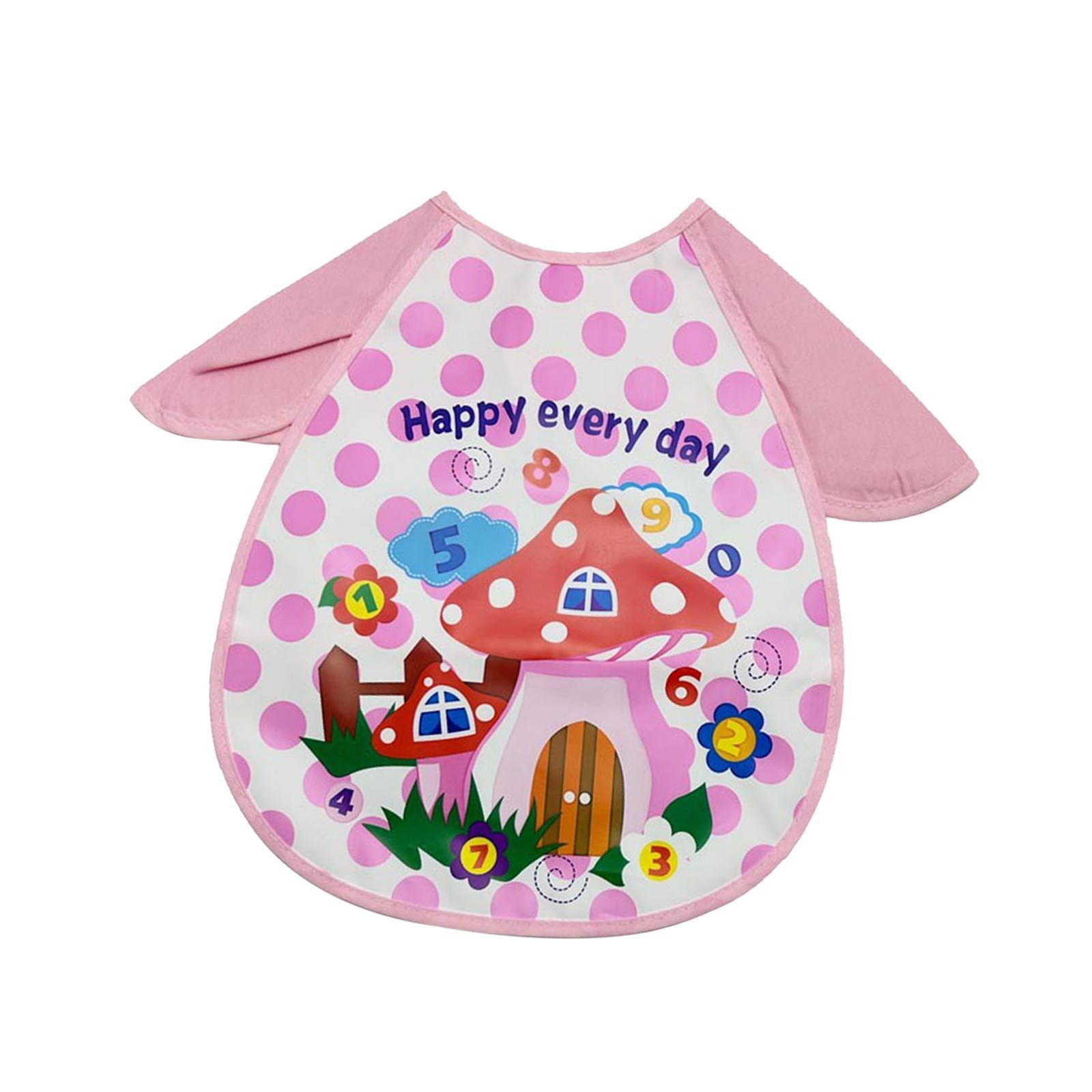 Baby Bib Travel Eating Waterproof Smock Apron for Toddler Ages 1-5 Years Infant