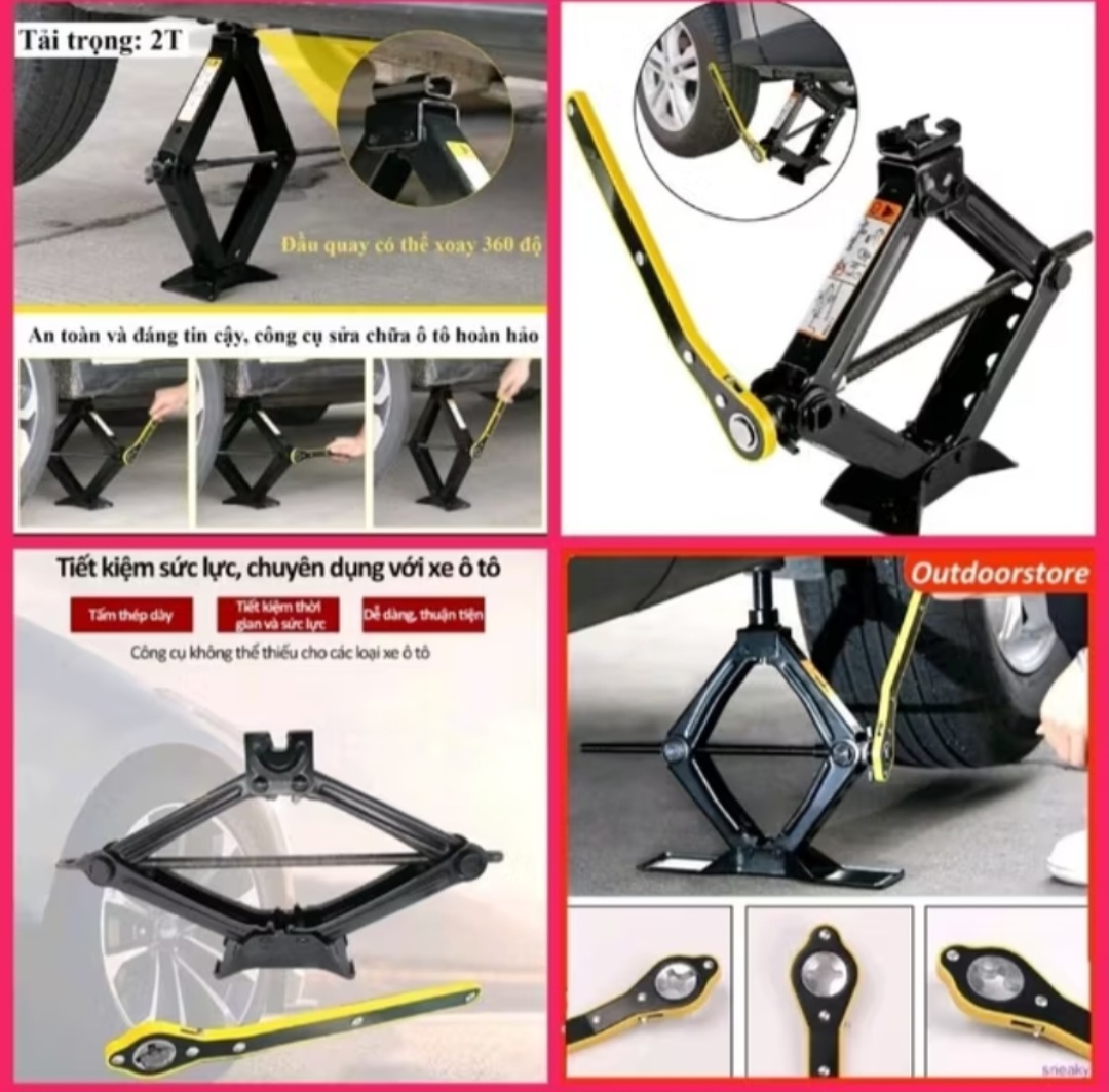 1 BỘ KÍCH NÂNG GẦM XE HƠI ÔTÔ KÈM THEO TAY QUAY ĐA NĂNG