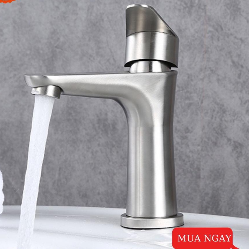 THÂN ĐÚC NGUYÊN KHỐI INOX 304 / Vòi Rửa Mặt Lavabo Nóng Lạnh INOX 304 (NL311)