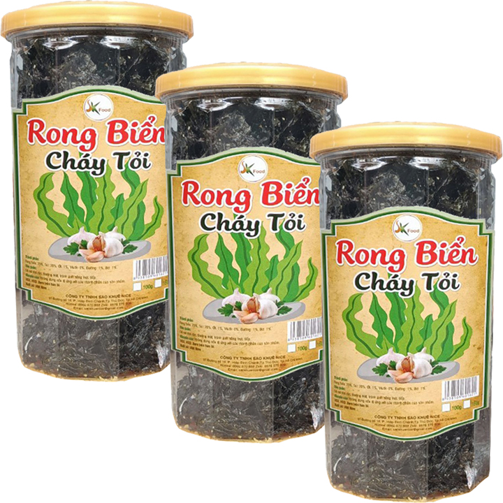 3 HŨ RONG BIỂN CHÁY TỎI BỔ DƯỠNG THƠM NGON - MỖI HŨ 100G