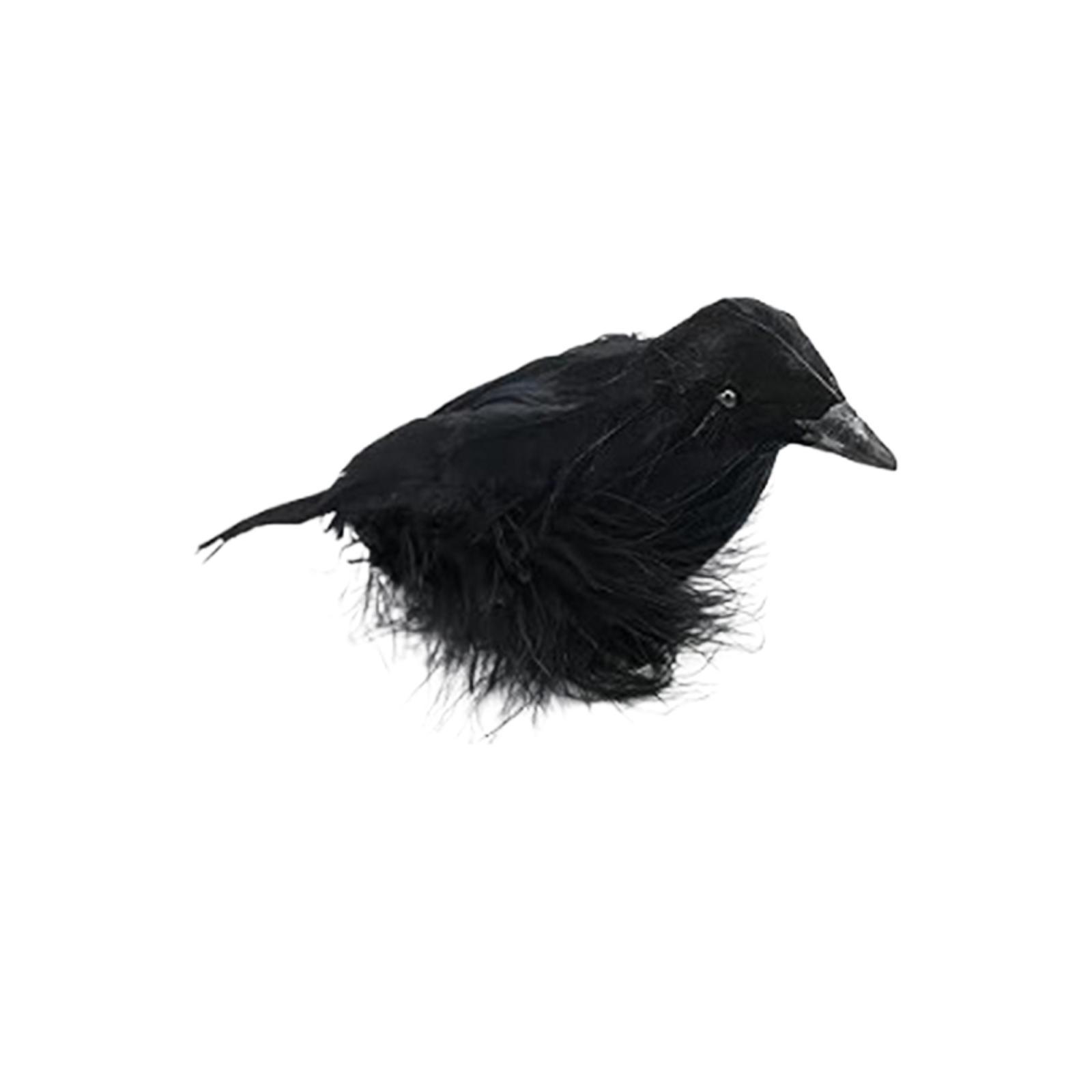 3Pcs Halloween Crows Birds Black Simulation Feather Crow for Halloween Party