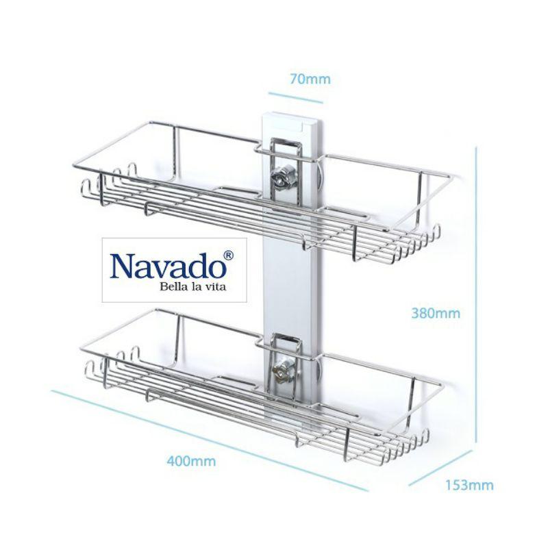 Kệ đồ inox phòng tắm, phòng bếp thông minh hít chân không Spiderloc