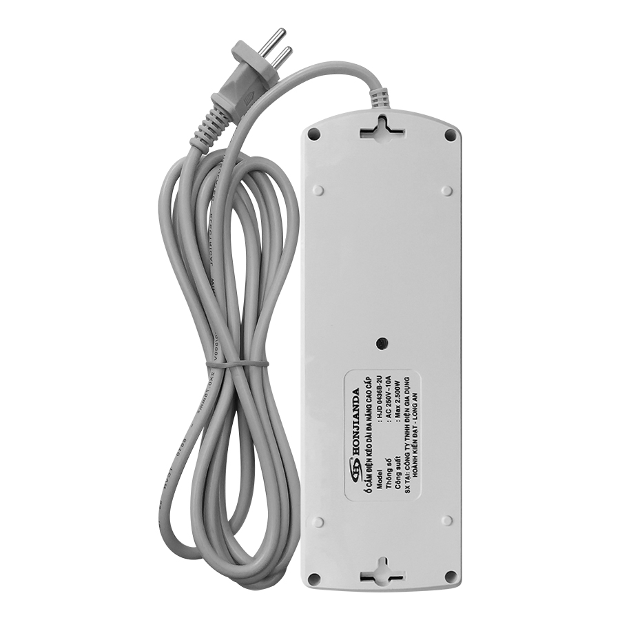 Ổ Cắm Điện Honjianda Loại 5 Ổ Có 2 Cổng USB - HJD-0436B-2U (Dây Dài 3m) - Giao màu ngẫu nhiên