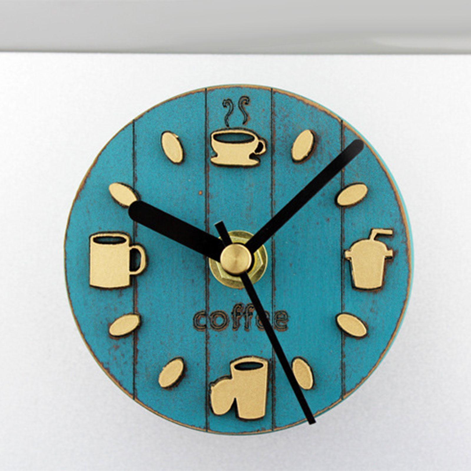 Fridge Sticker Clock Sticker Coffee Pattern Decorative for Kitchen