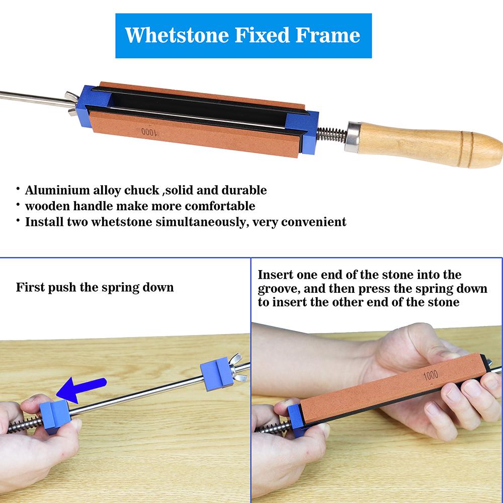 Portable Cutter Sharpener Professional Metal Kitchen Sharpening System Tools Fix-angle Whetstone Grinder Machine with Grind Stones