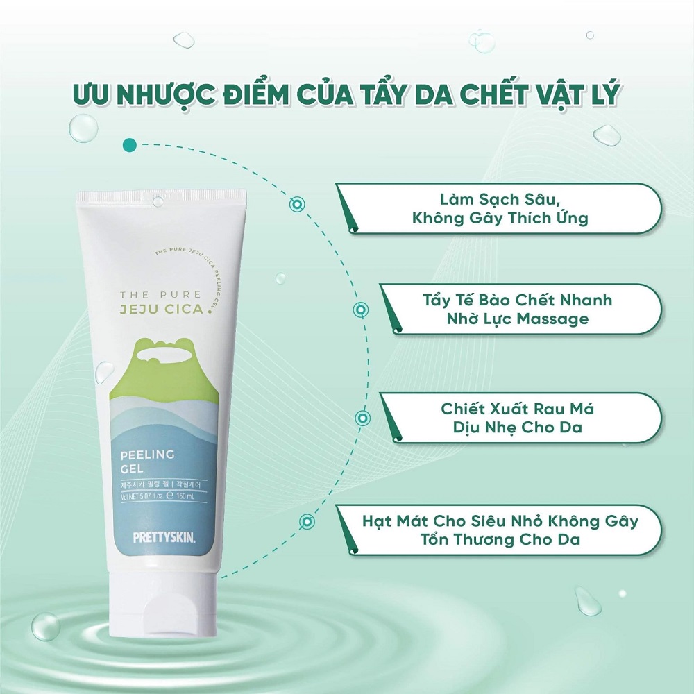 Tẩy Da Chết Rau Má Prettyskin The Pure Jeju Cica Peeling Gel 150ml