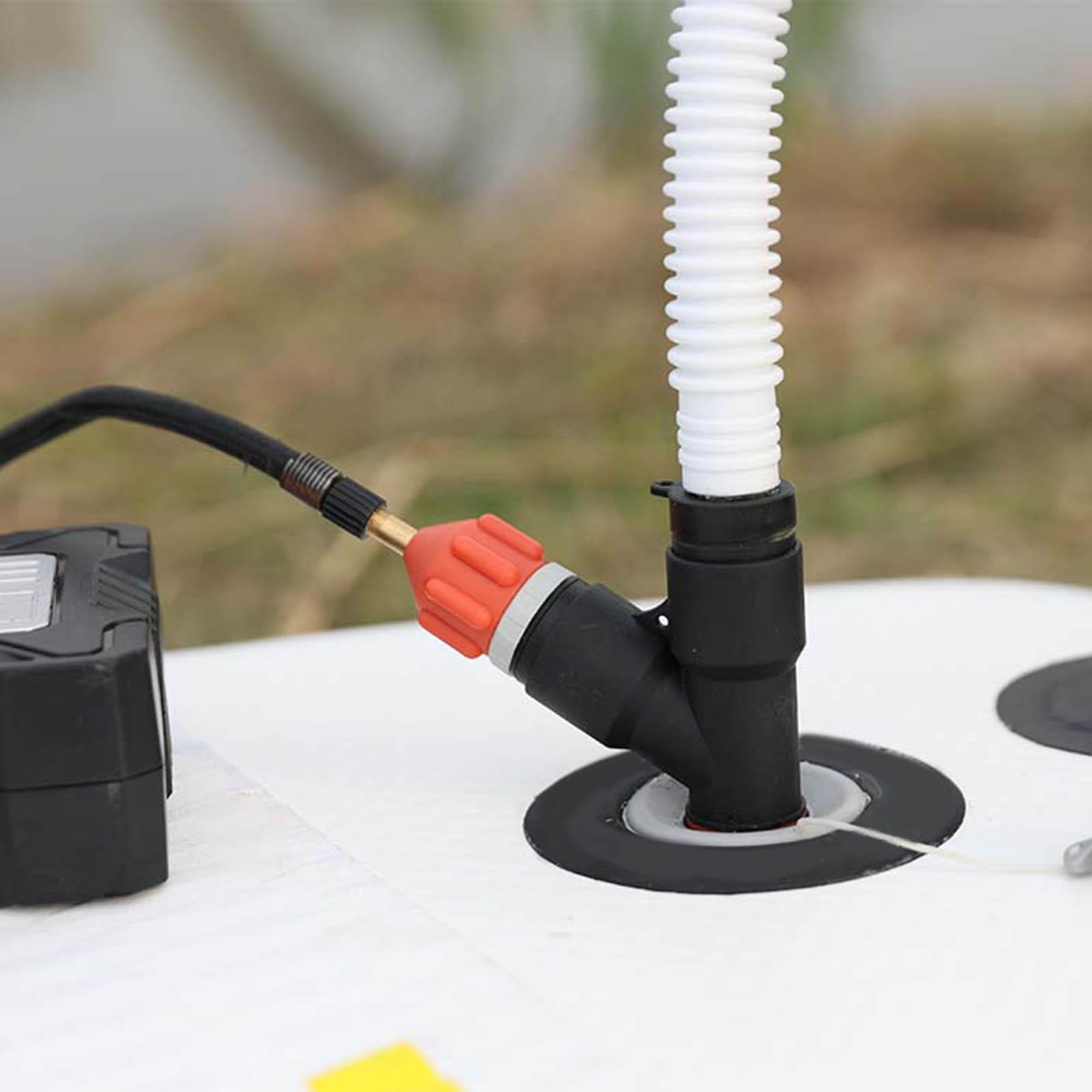 Inflatable Boat Air Valve Adaptor Dual Head Air Pump Adapter Connector