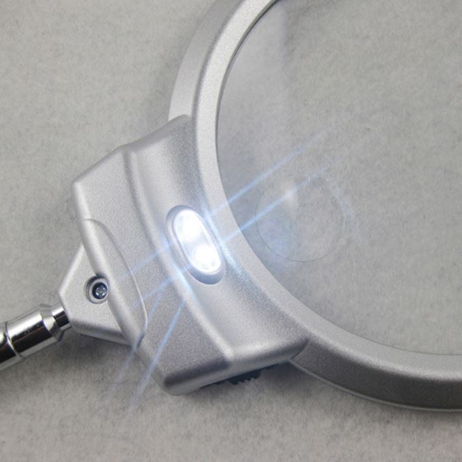 Kính lúp để bàn dây uốn dẻo 2x- 6x tích hợp đèn led hỗ trợ kiểm tra, sửa chữa điện tử ( TẶNG KÈM QUẠT MINI CẮM CỔNG USB NGẪU NHIÊN )