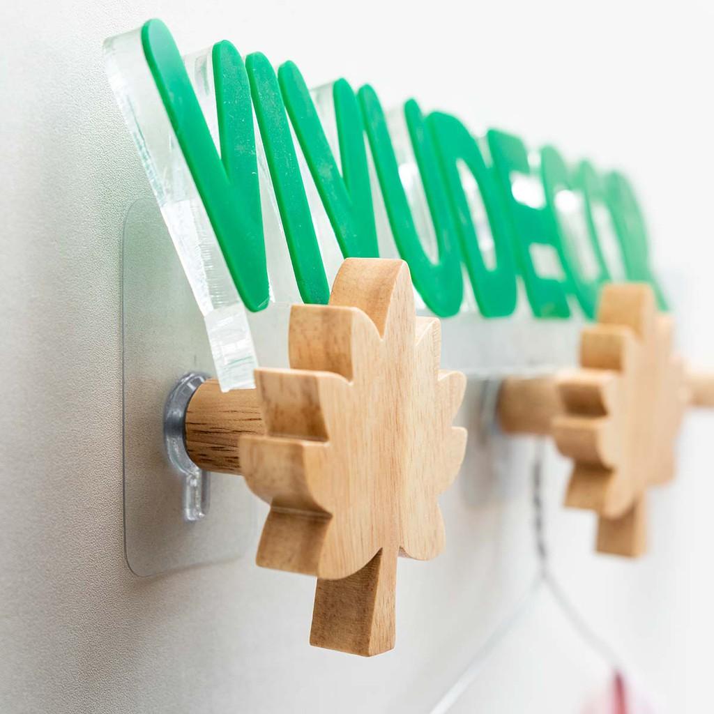 Móc Gỗ Vivudecor Hình Lá Treo Tường Đa Năng Vừa Dán Vừa Khoan Bắt Vít, Móc Treo Đồ Dùng Tiện Ích Sang Trọng.