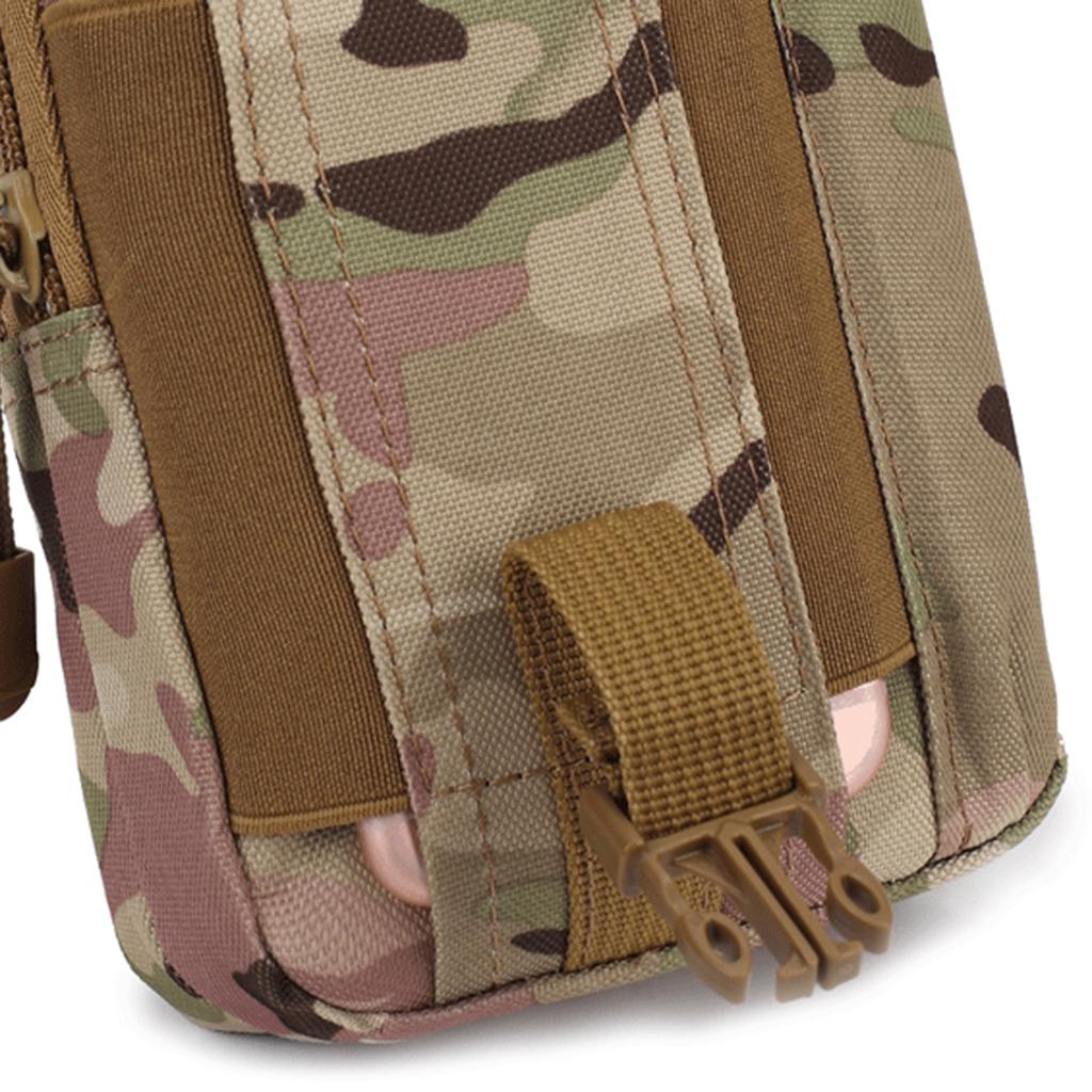 Tactical Compact 600D Oxford Cloth Waterproof Multipurpose Utility Gadget Belt Waist Bag with Cell Phone Holder for Camping Hiking Soprts