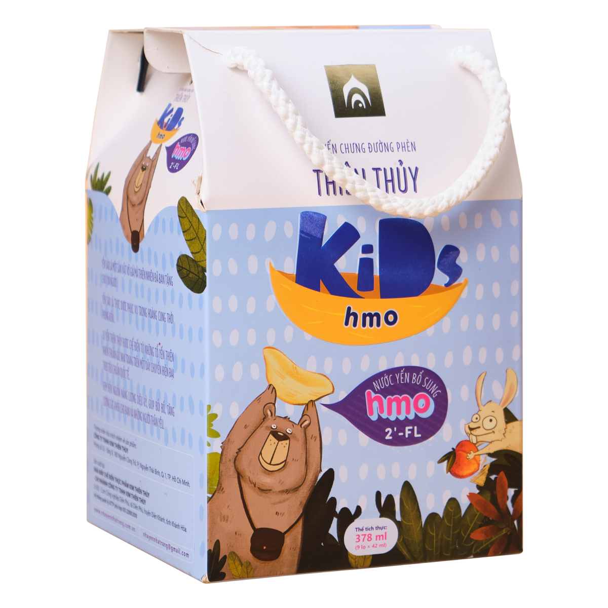 Nước Yến Sào Cho Bé Thiên Thủy Kids Hmo - Nhà Yến Nha Trang - Hộp 9 Lọ - Nước Yến Chưng Sẵn - Tổ Yến Chưng Đường Phèn - Yến Trẻ Em - Hàng Chính Hãng