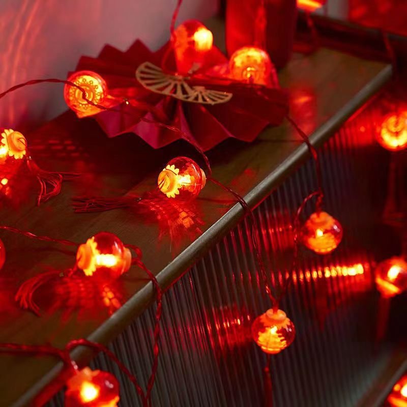 Dây Đèn Lồng Trang Trí 18 Bóng Đèn Lồng Trang Trí Dịp Lễ, Tết