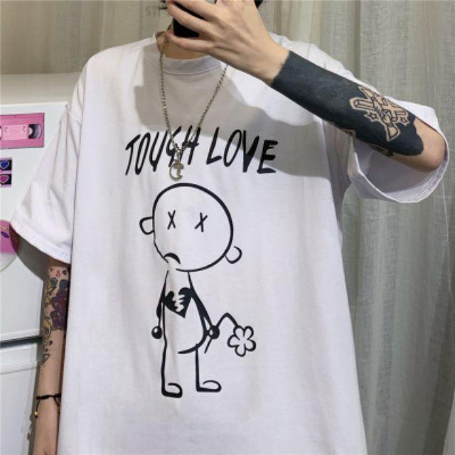 Áo thun in chữ unisex Áo thun tay lỡ Áo thun form rộng Áo thun giấu quần Áo thun bigsize tough love