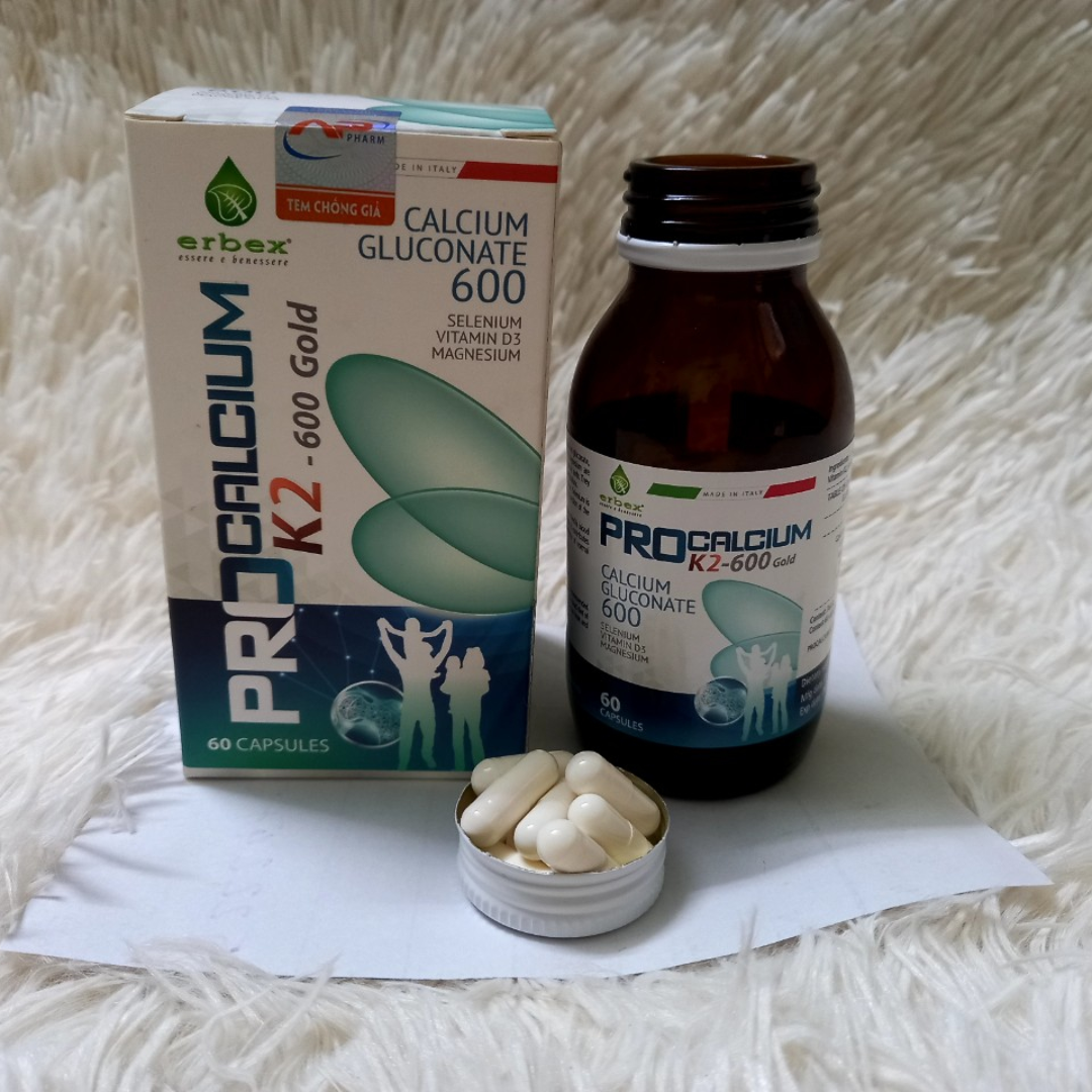 Thực phẩm chức năng Procalcium K2 600 Gold / Canxi Hữu Cơ PRO CALCIUM K2 600 GOLD BỔ SUNG CALCI