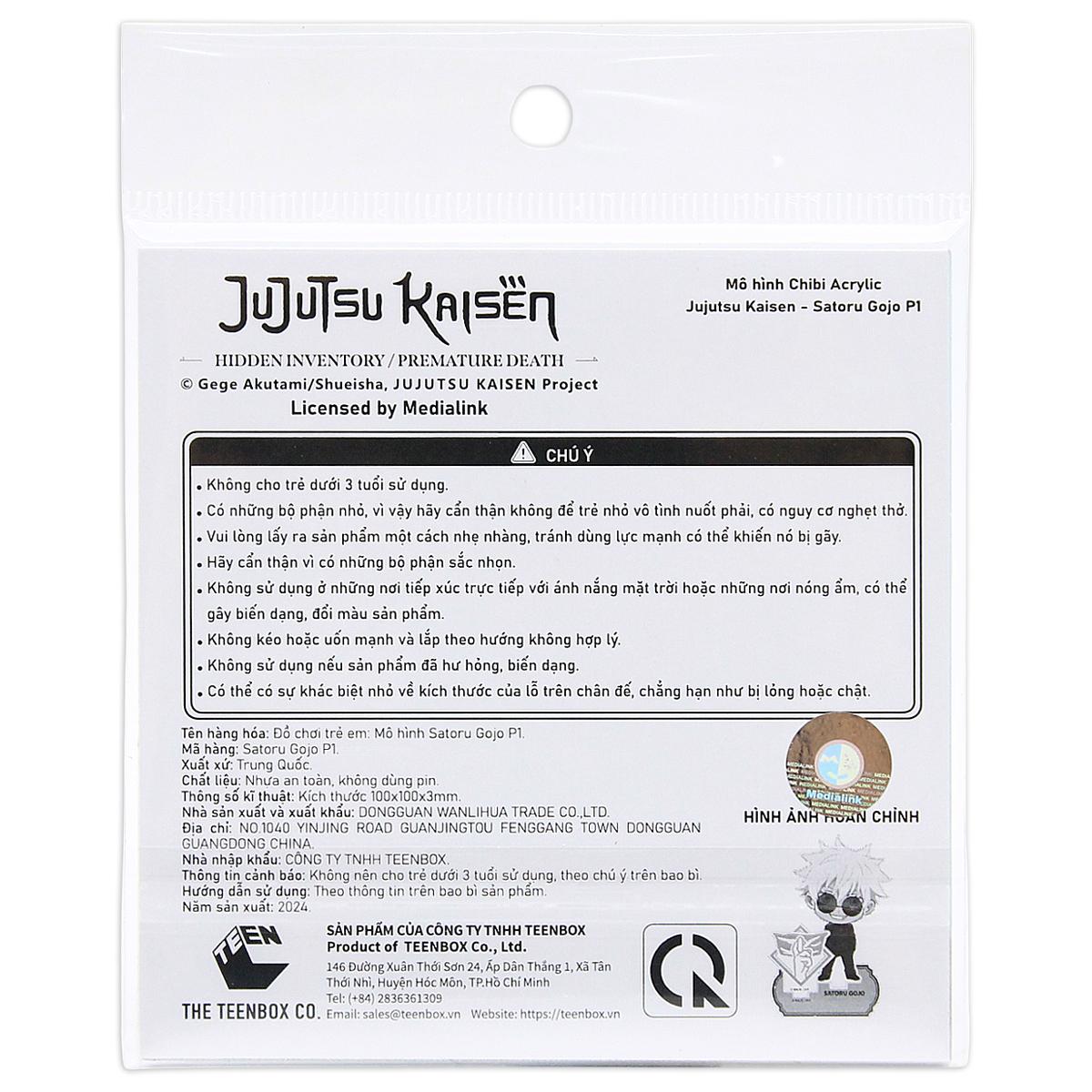 Đồ Chơi Mô Hình Chibi Acrylic Jujutsu Kaisen - Satoru Gojo P1
