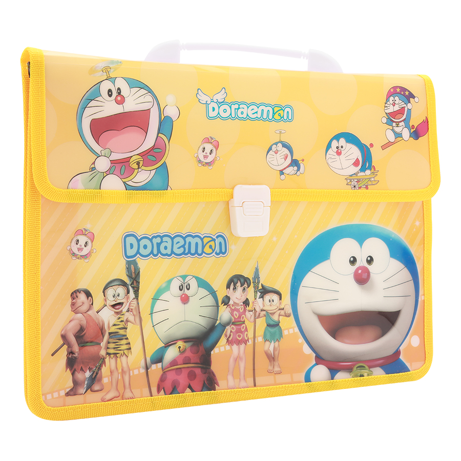 Combo Cặp Học Sinh 2 Ngăn Và Thước Nhựa - Hình Doraemon