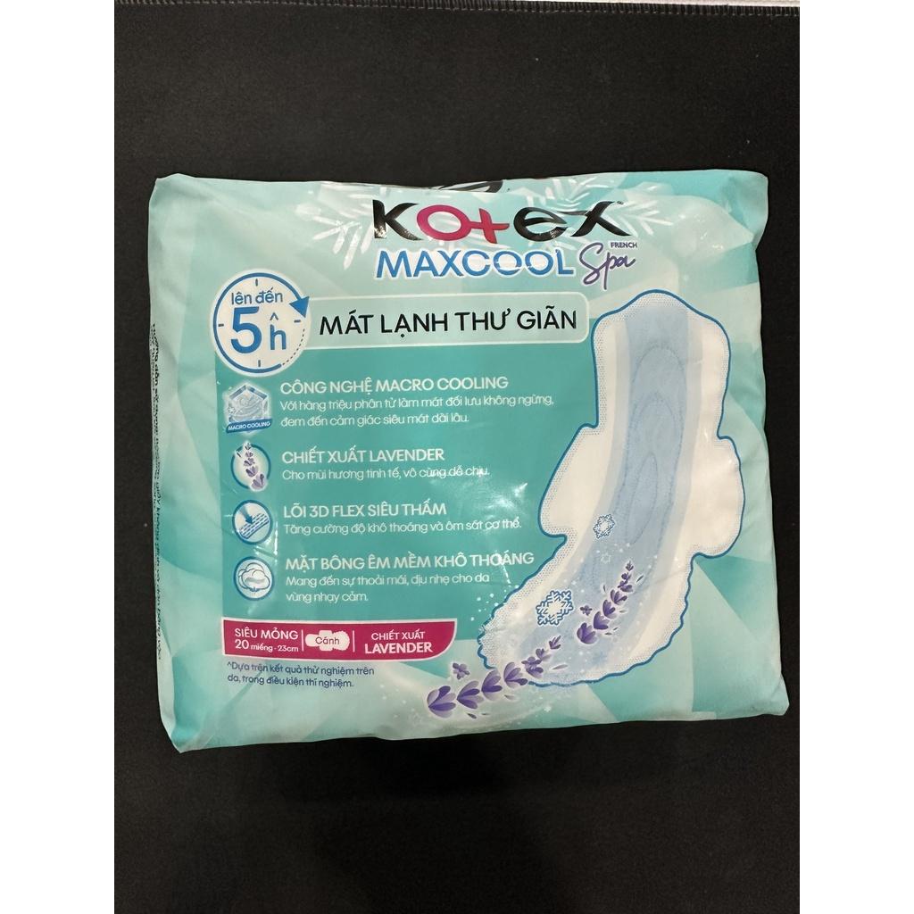 Combo 3 Băng Vệ Sinh Kotex Maxcool Siêu Mỏng Cánh Chiếc Suất Lavender 20 Miếng/Gói