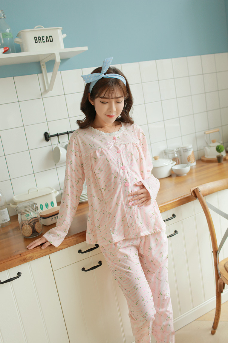 BỘ BẦU MẶC NHÀ DÀI TAY HOA NHÍ - PJMB315
