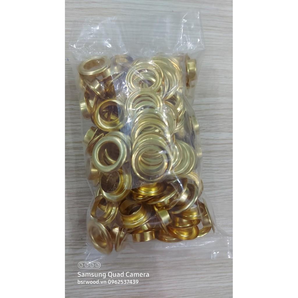 Khoen ore 14mm Khoen mắt cáo 14ly Thau không gỉ MÀU VÀNG Khuy mắt cáo bấm vải Túi 100 cái  Phụ liệu may mặc