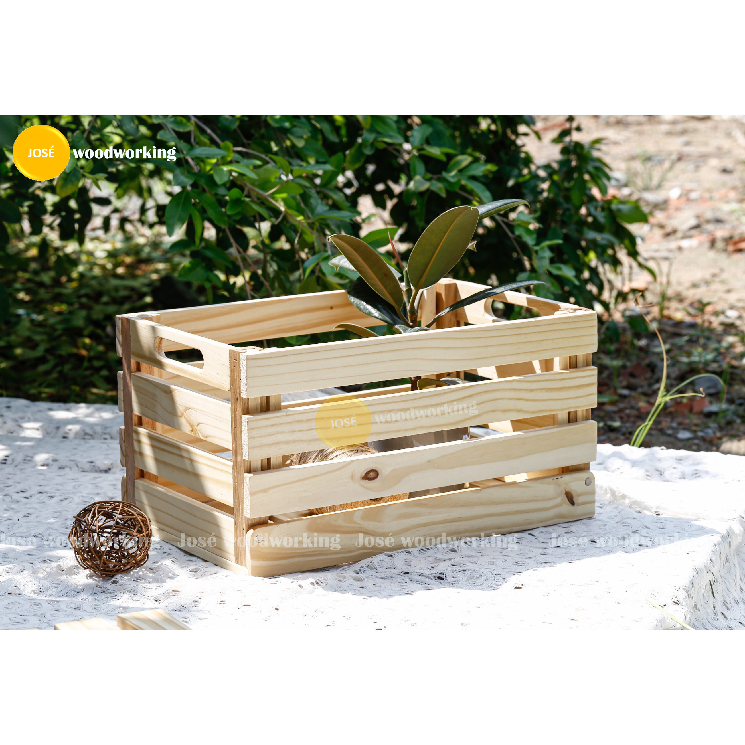 Hộp Gỗ Lưu Trữ Lắp Ráp, Thùng Đựng Đồ Chơi Cho Bé, Thùng Gỗ Pallet Decor Đa Năng, Hộp Gỗ Gập Gọn Size Lớn 50x30x22cm