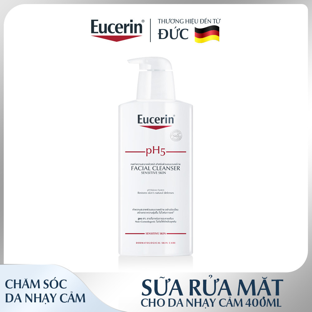 Sữa rửa mặt không gây kích ứng cho da nhạy cảm Eucerin pH5 Facial Cleanser 400ml