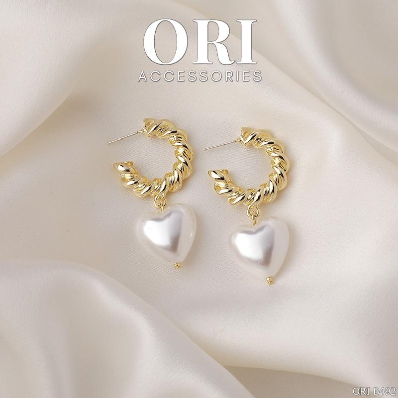 Bông tai nữ hình trái tim Big Heart xinh xắn ORI ACCESSORIES B492