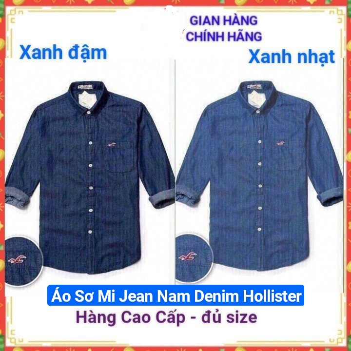 Áo Sơ Mi Jean Nam Cao Cấp hàng VNXK, Áo Sơ Mi Jean Nam HOLLISTER, Sơ Mi Nam